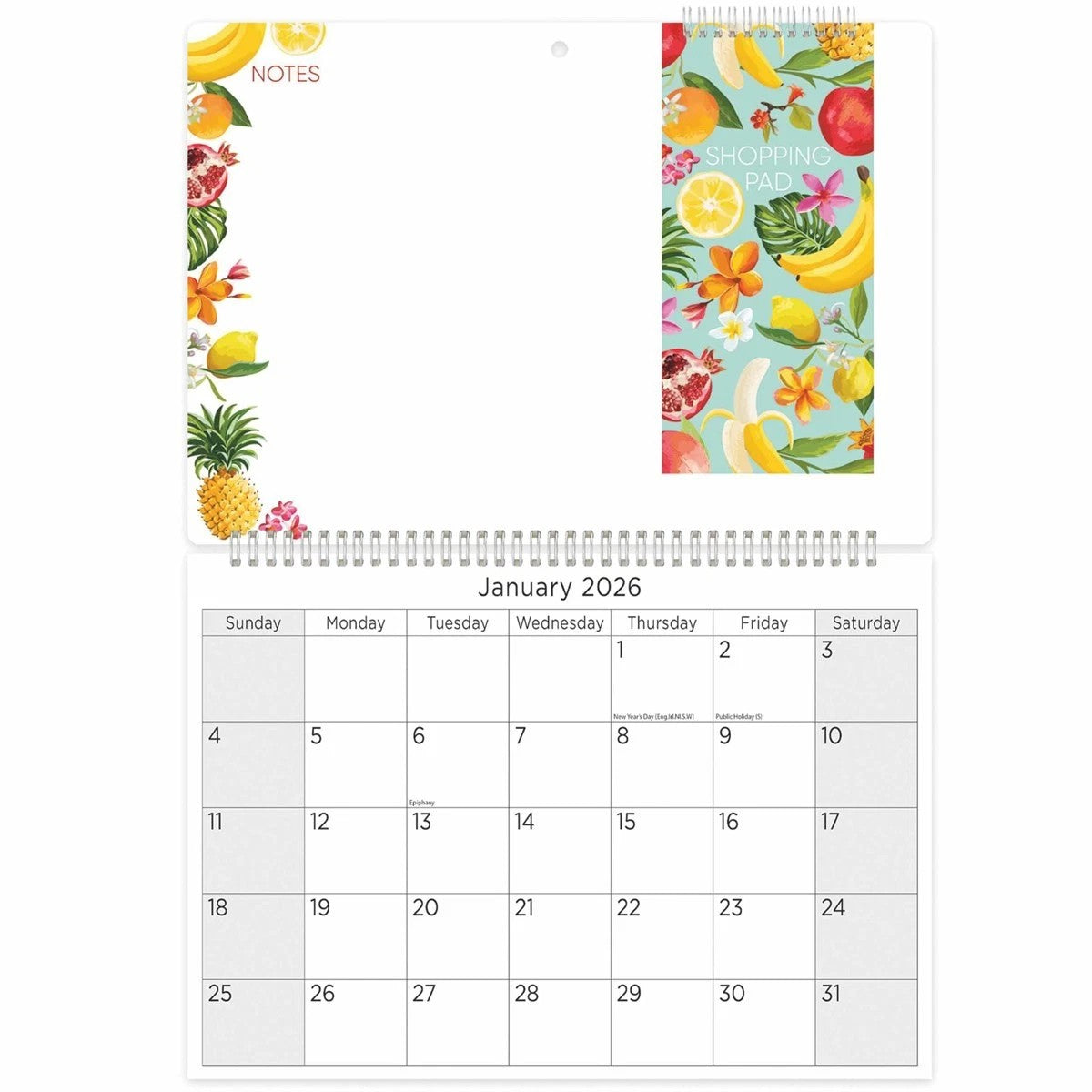 2026 Memo Calendar with Shopping List