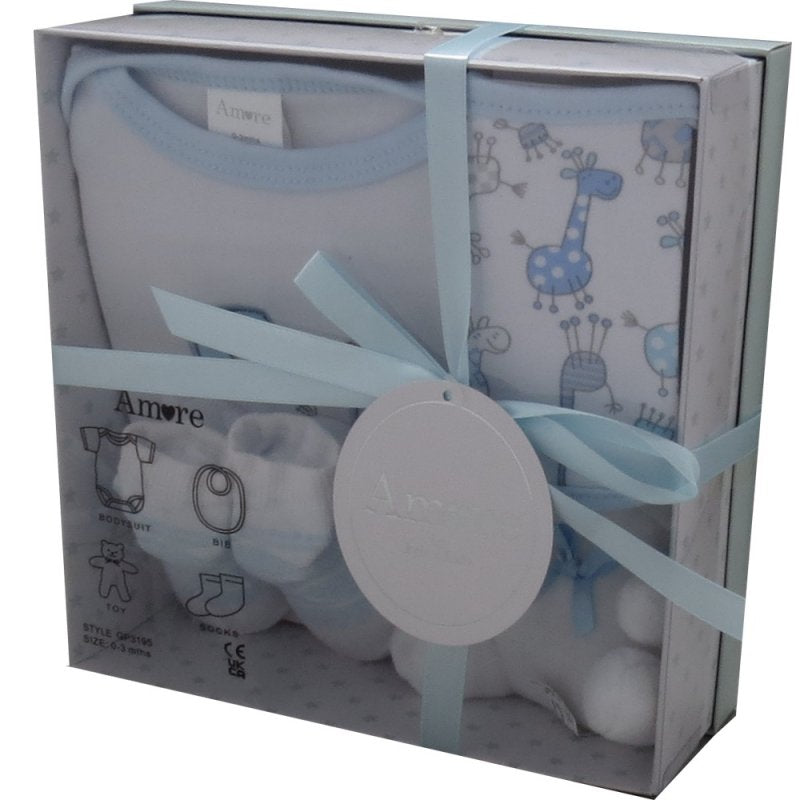 Luxury Boxed Gift Set - 4 Piece BLUE (0-3 Months)