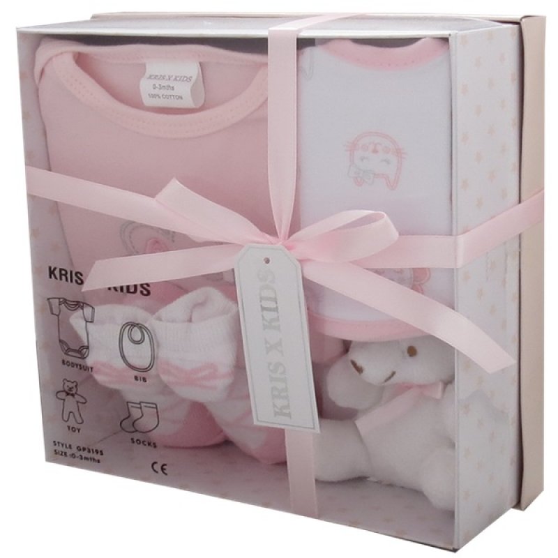 Luxury Boxed Gift Set - 4 Piece PINK (0-3 Months)