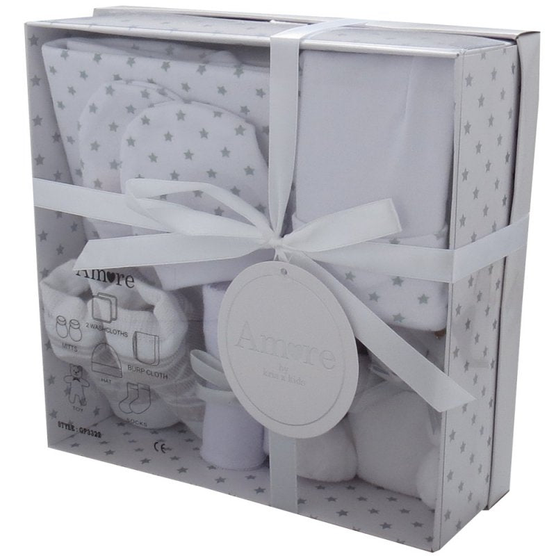 Luxury Boxed Gift Set - 7 Piece WHITE (0-3 Months)