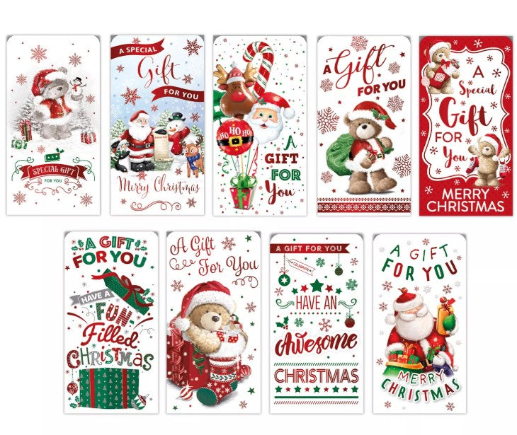 Set of 9 Cute Christmas Money Wallets with Envelopes