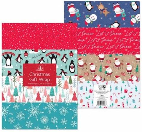 Set of 24 Christmas Large Gift Wrapping Sheets 70X50 CM