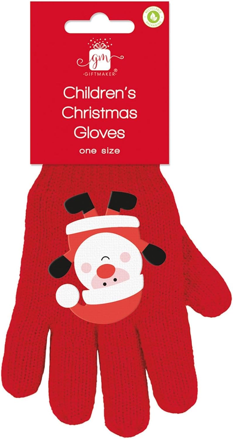 Children Red Novelty Christmas Gloves