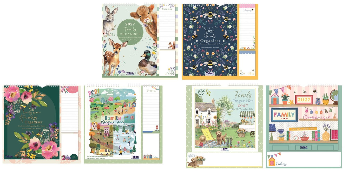 2027 Family Organiser Month to View Calendar