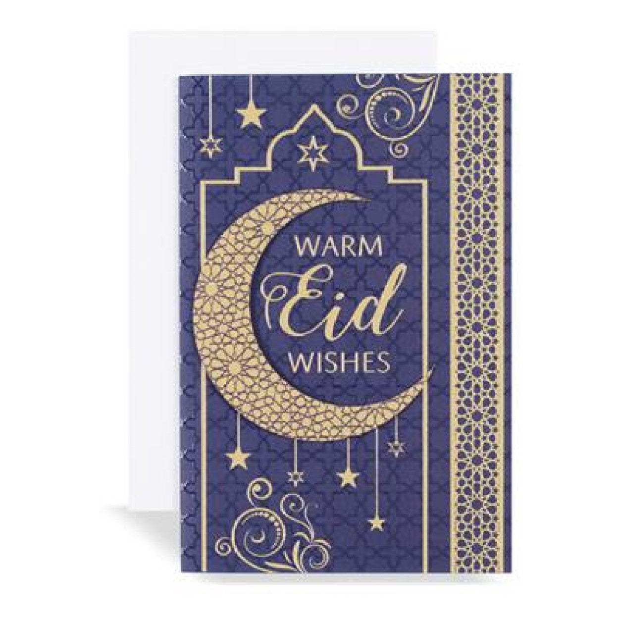 Eid Mubarak Wishes 3D Eid Greeting Card - Moon Star