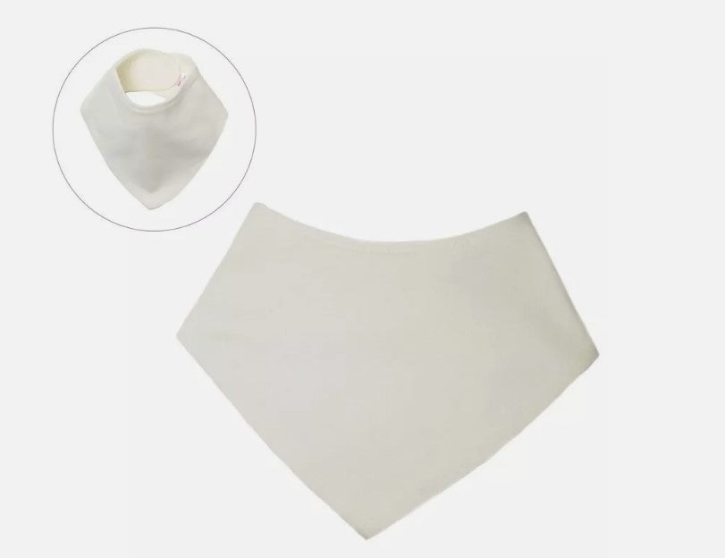 100% Cotton Plain Bandana Bibs for Baby Boys Girls (Set of 3)
