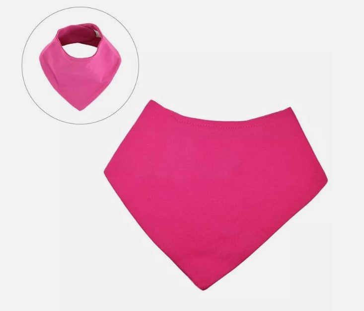 100% Cotton Plain Bandana Bibs for Baby Boys Girls (Set of 3)