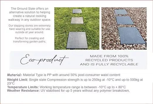 MARBLE EFFECT SQUARE STOMPING STONE FOR HOME GARDEN WALKWAY PAVING - (Set of 10)