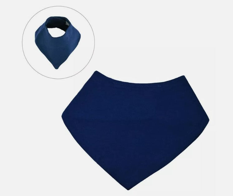 100% Cotton Plain Bandana Bibs for Baby Boys Girls (Set of 3)