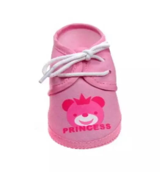 Newborn Baby Girl Terry Cotton Booties - PINK