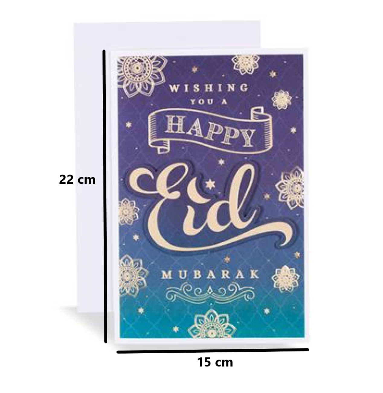 Eid Mubarak Wishes 3D Eid Greeting Card - Peacock Gold Star