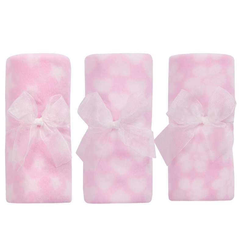 Baby Fleece Blanket for Pram, Crib, Moses Basket Carry Cot or Cot Bed - PINK (Set of 3)