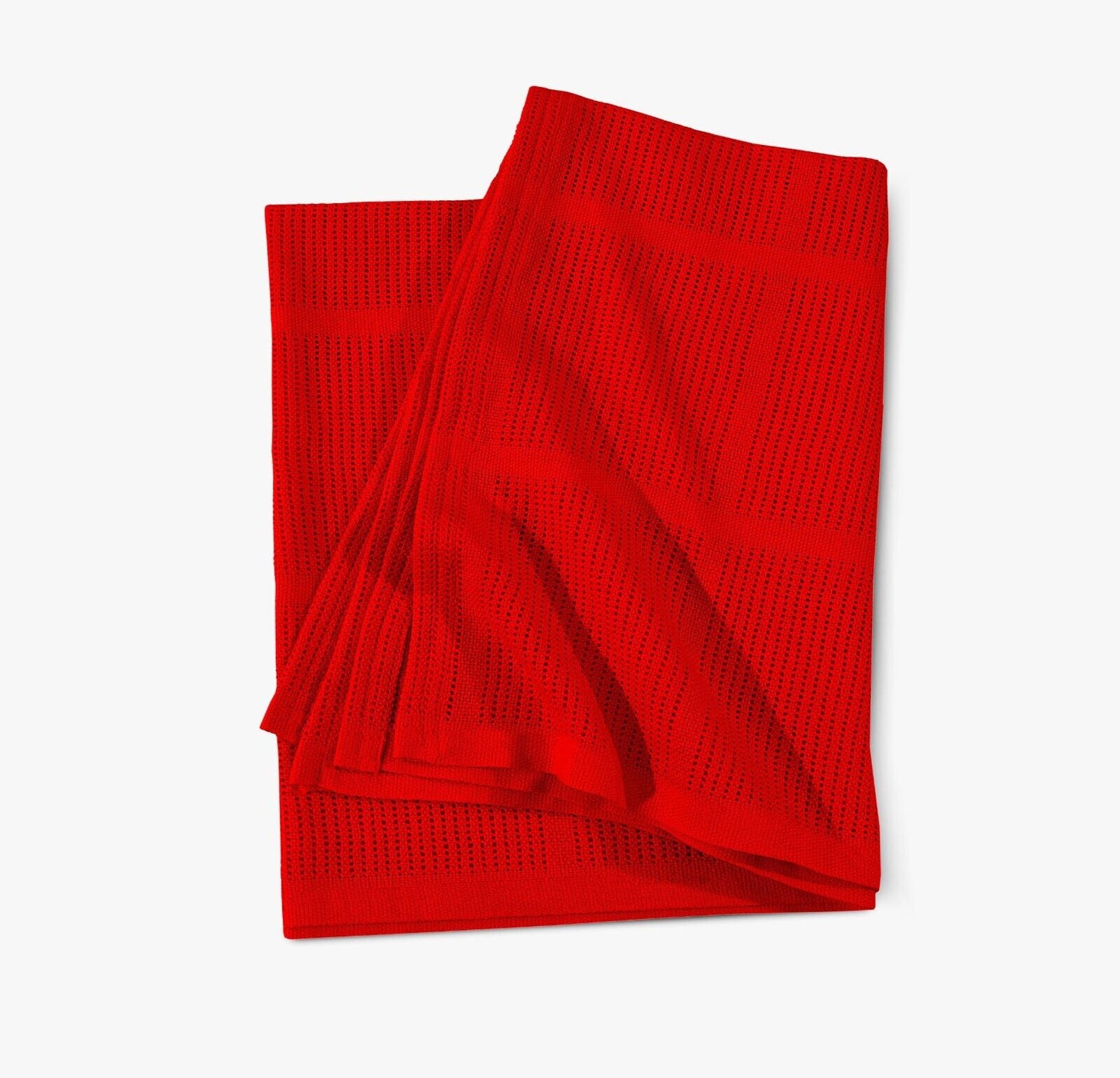 100% Cotton Baby Cellular Blanket for Crib Pram Carrycot - RED