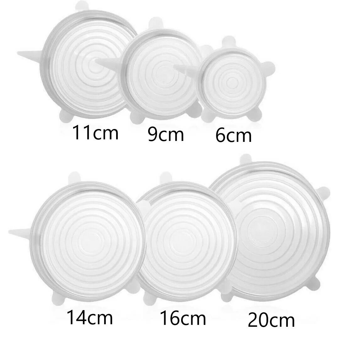 Reusable Silicone Stretch Food Bowl Wraps Storage Lids Cover