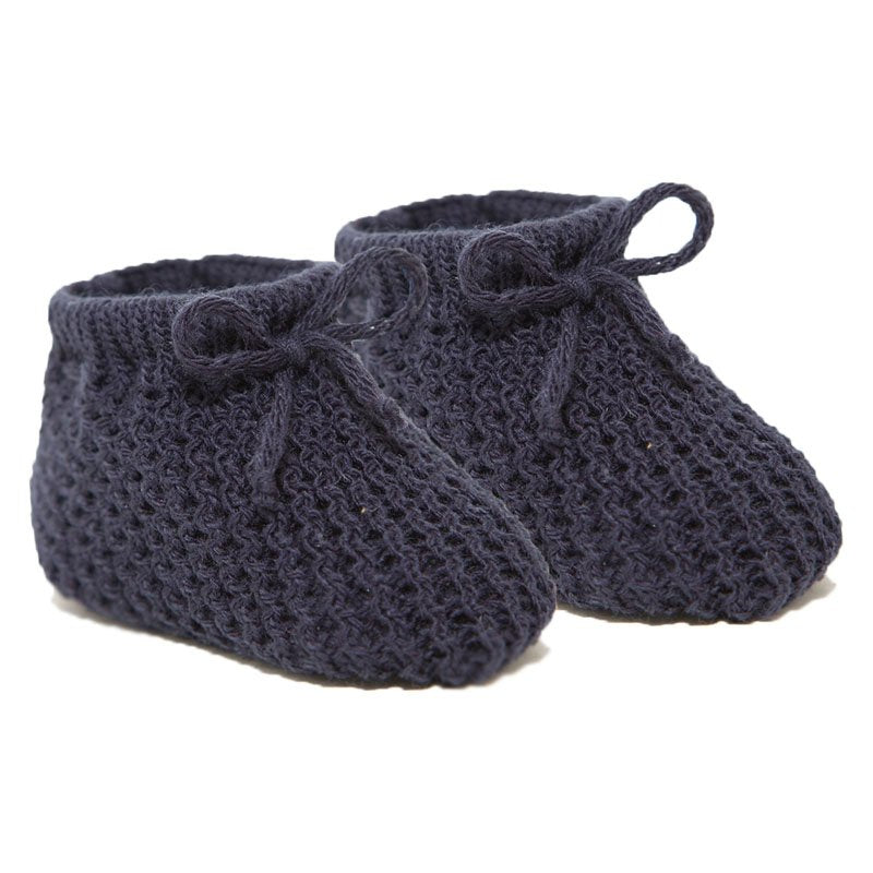 Knitted Baby Bootees with Lace - W/P/B/G/R/SG/Co/SB/RG/N