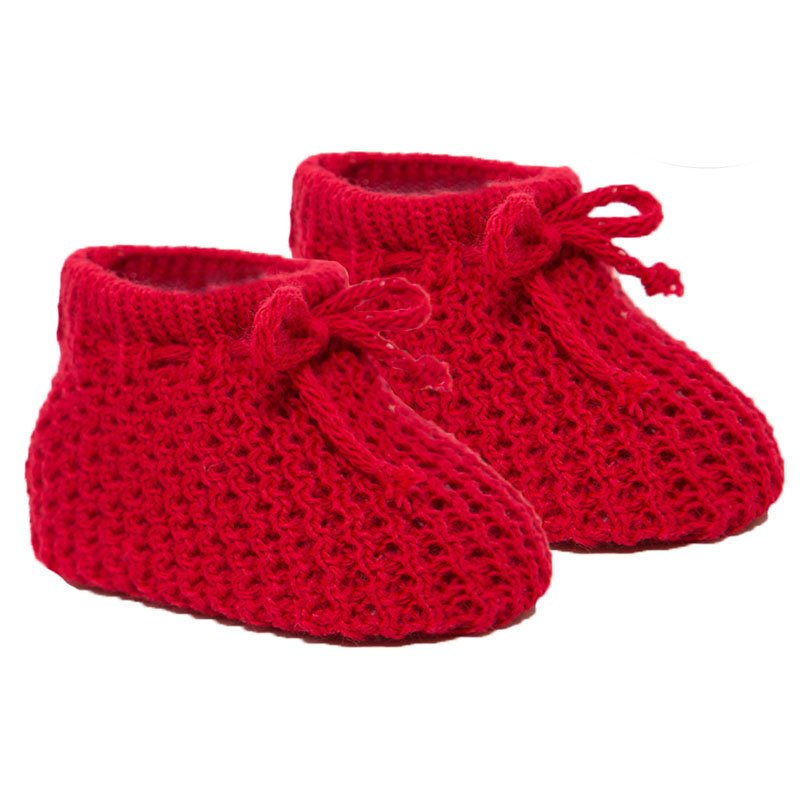 Knitted Baby Bootees with Lace - W/P/B/G/R/SG/Co/SB/RG/N