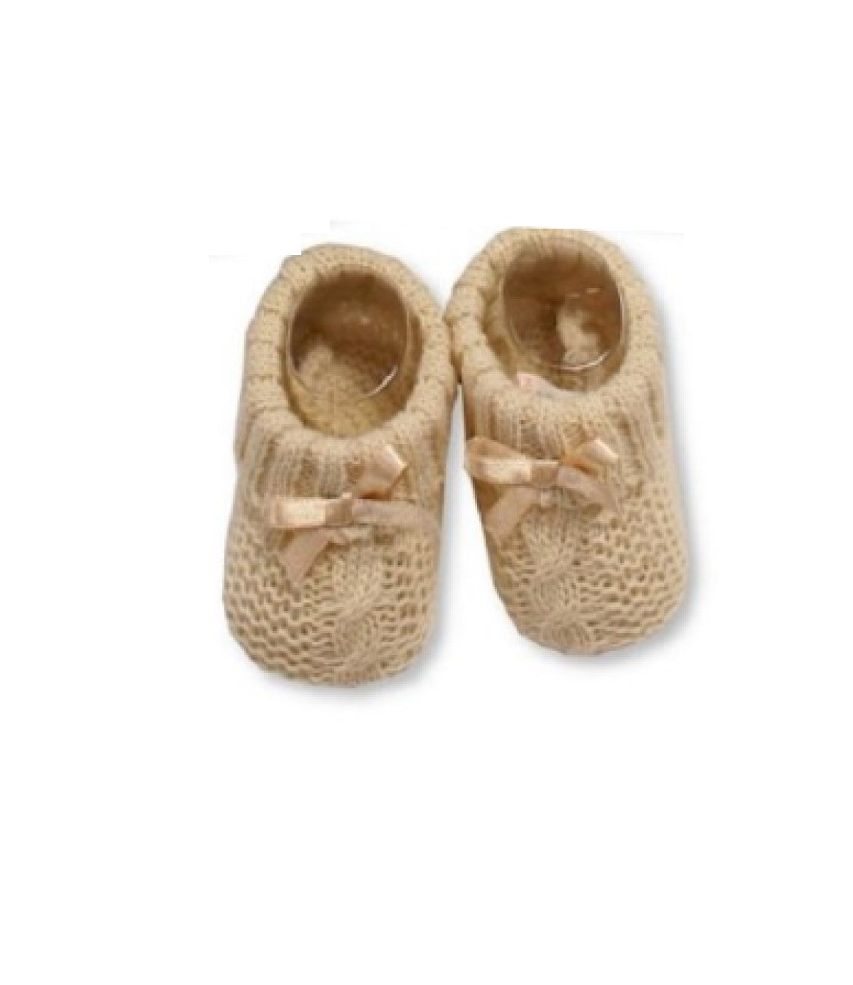 Newborn Soft Knitted Booties with Bow - P/B/SG/W/R/NB/Y/Co/RG