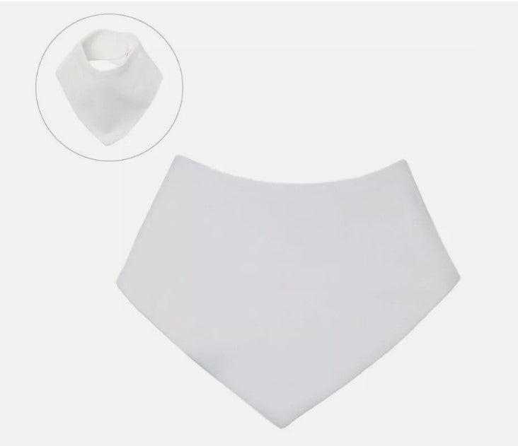 100% Cotton Plain Bandana Bibs for Baby Boys Girls (Set of 3)