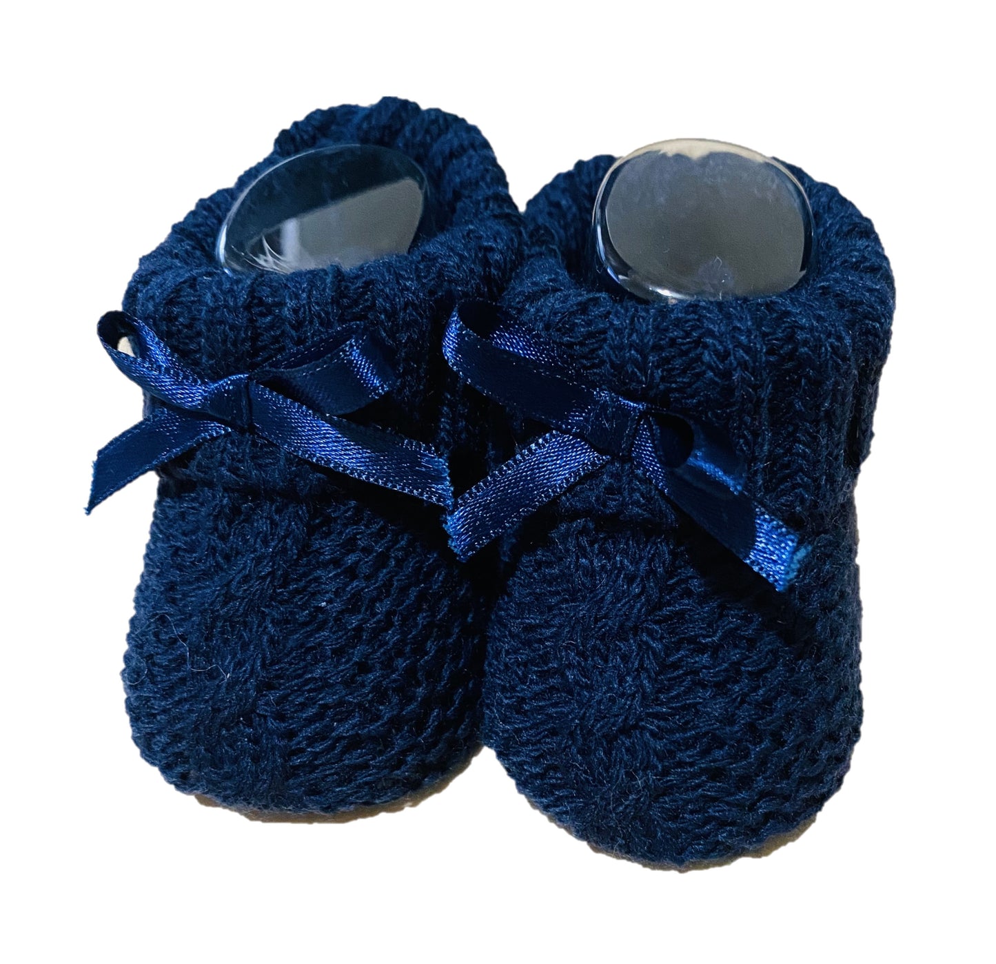 Newborn Soft Knitted Booties with Bow - P/B/SG/W/R/NB/Y/Co/RG