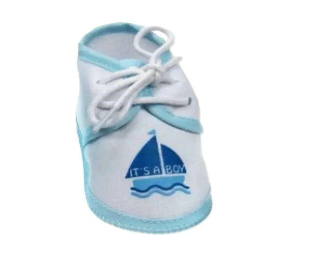 Newborn Baby Girl Terry Cotton Booties - BLUE