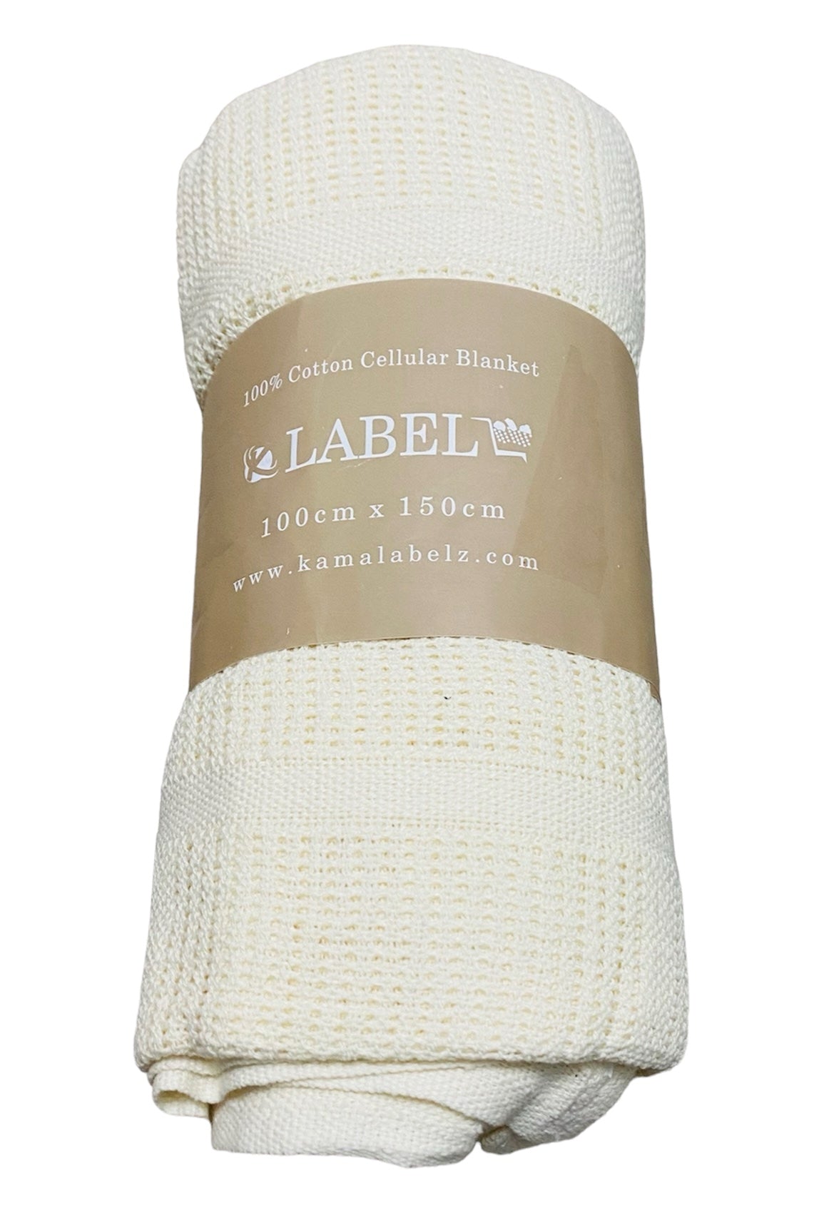 100% Cotton Baby Cellular Blanket for Crib Pram Carrycot Cot Bed - CREAM
