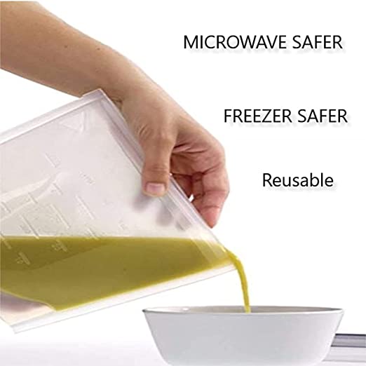 Seal and Store Clear Self Standing RESEALABLE Fridge Freezer Bags