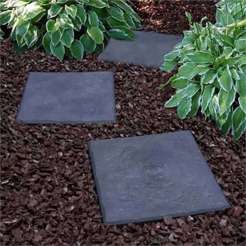 MARBLE EFFECT SQUARE STOMPING STONE FOR HOME GARDEN WALKWAY PAVING - (Set of 10)