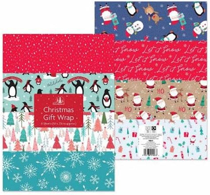 Set of 24 Christmas Large Gift Wrapping Sheets 70X50 CM