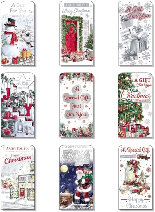 Set of 9 Christmas Money Wallets with Envelopes