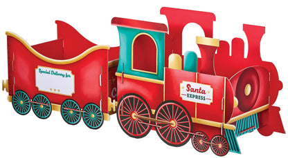 Design by Violet Gingerbread Christmas Train Gift Holder – Festive Cardboard Toy Train for Presents & Treats – 1200GSM with 83 Alphabet Stickers – Cute Christmas Morning Decoration for Kids