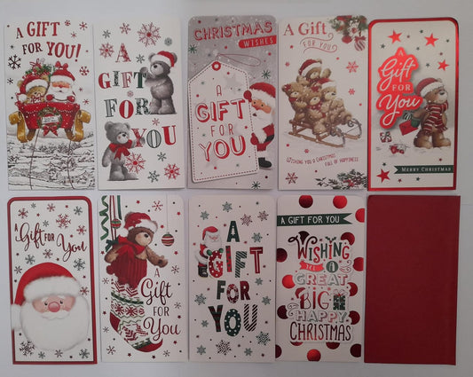 Set of 9 Cute Christmas Money Wallets with Envelopes