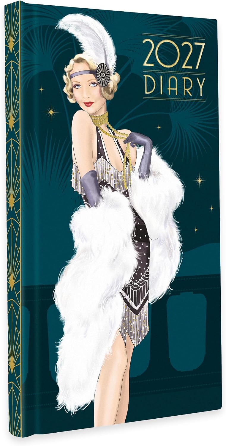 Claire Coxon Art Deco 2027 Slim Weekly Diary | Hardback Pocket Planner with Forward Planning & Original Art Deco Artwork