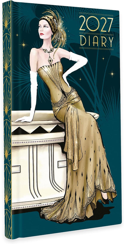 Claire Coxon Art Deco 2027 Slim Weekly Diary | Hardback Pocket Planner with Forward Planning & Original Art Deco Artwork