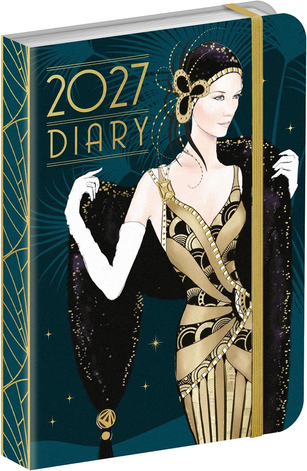 Claire Coxon Art Deco 2027 Mini Weekly Diary |Portable Pocket Planner with Magnetic Closure & Address Book | Official Licensed Artwork