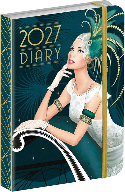 Claire Coxon Art Deco 2027 Mini Weekly Diary |Portable Pocket Planner with Magnetic Closure & Address Book | Official Licensed Artwork