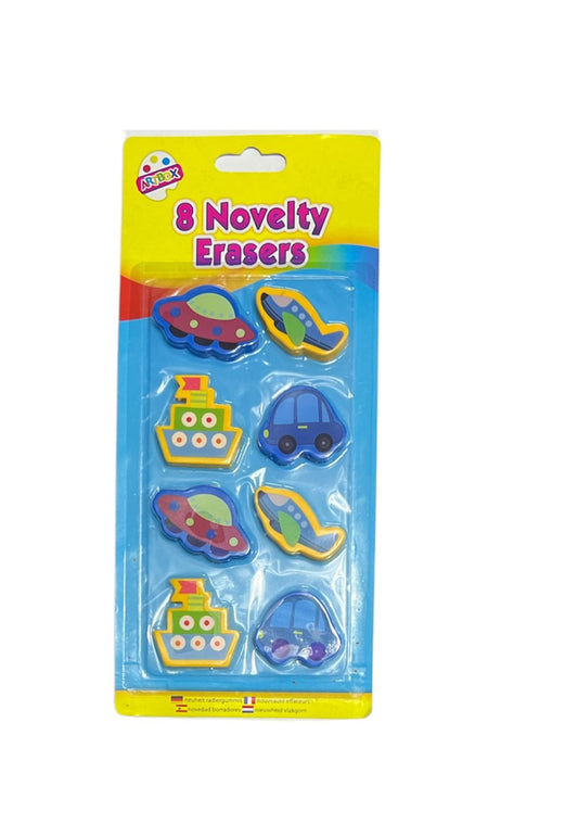 8 Pcs Novelty Assorted Erasers