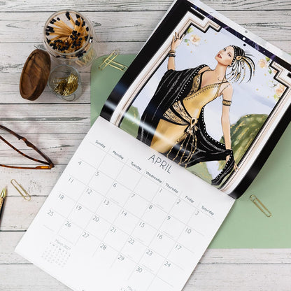Claire Coxon Art Deco 2027 Square Wall Calendar | Monthly Planner Featuring Original Art Deco Illustrations | Elegant Decorative Calendar