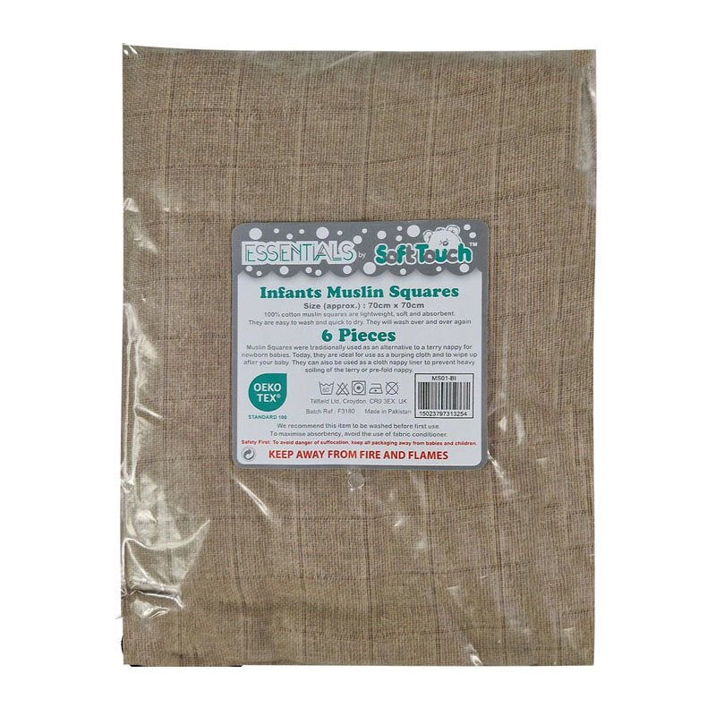 Biscuit Large Baby Muslin Squares (Set of 6)