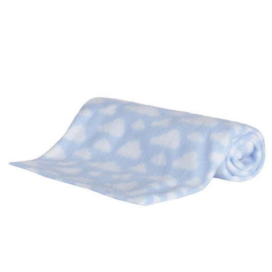 Baby Fleece Blanket for Pram, Crib, Moses Basket Carry Cot or Cot Bed - BLUE CLOUD