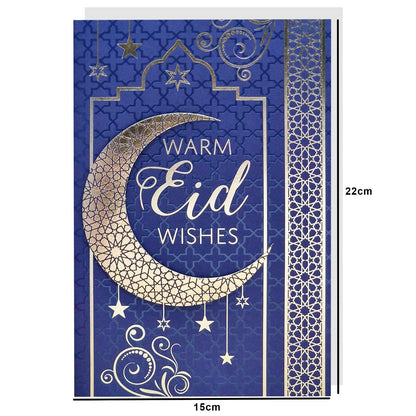 Eid Mubarak Wishes 3D Eid Greeting Card - Moon Star