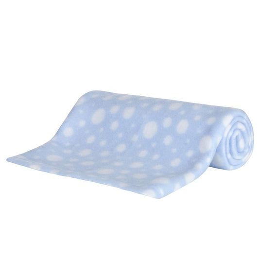 Baby Fleece Blanket for Pram, Crib, Moses Basket Carry Cot or Cot Bed - BLUE DOTS