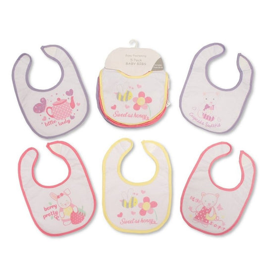 Baby Girls Bibs (Set of 5)