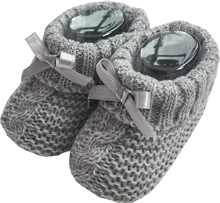 Newborn Soft Knitted Booties with Bow - P/B/SG/W/R/NB/Y/Co/RG