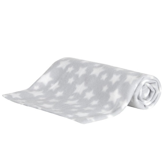 Baby Fleece Blanket for Pram, Crib, Moses Basket Carry Cot or Cot Bed - GREY STAR