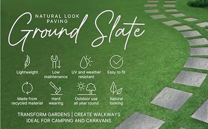 MARBLE EFFECT SQUARE STOMPING STONE FOR HOME GARDEN WALKWAY PAVING - (Set of 4)