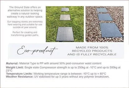MARBLE EFFECT SQUARE STOMPING STONE FOR HOME GARDEN WALKWAY PAVING - (Set of 4)