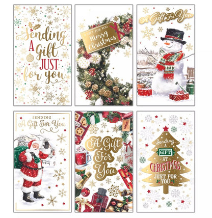 12 Assorted Cute Traditional Christmas Money Envelopes Gift Card Voucher Wallet| Random Selection| Lovely Seasonal Greetings Quality Paper Envelops| Self Sealing