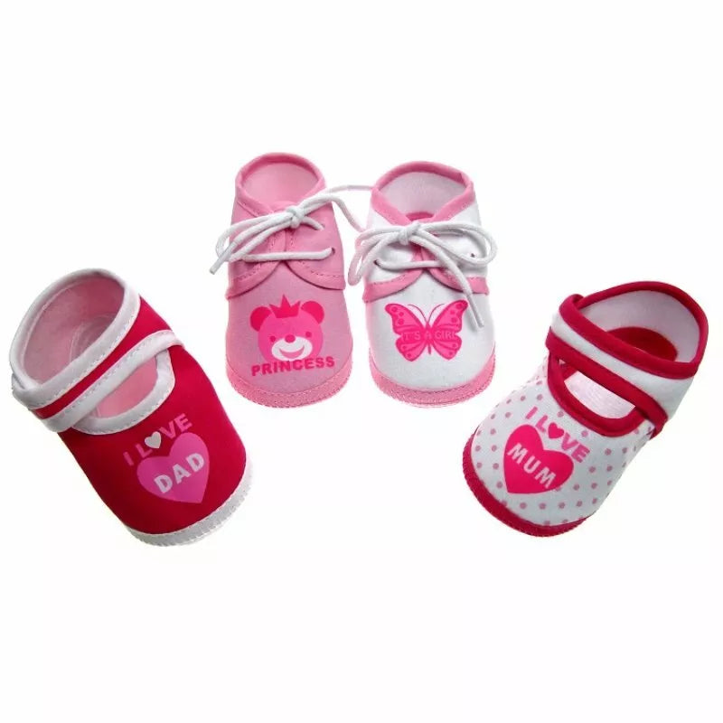 Newborn Baby Girl Terry Cotton Booties - PINK