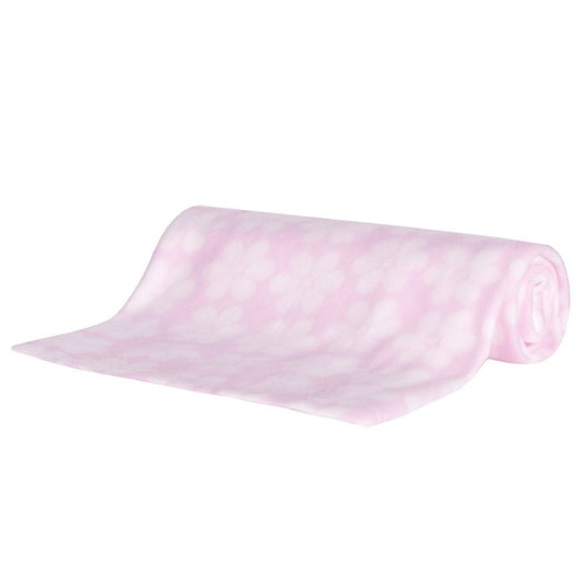 Baby Fleece Blanket for Pram, Crib, Moses Basket Carry Cot or Cot Bed - PINK FLOWER