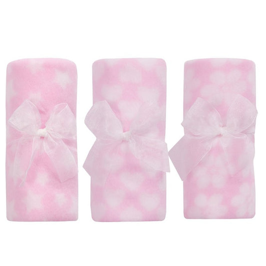 Baby Fleece Blanket for Pram, Crib, Moses Basket Carry Cot or Cot Bed - PINK (Set of 3)